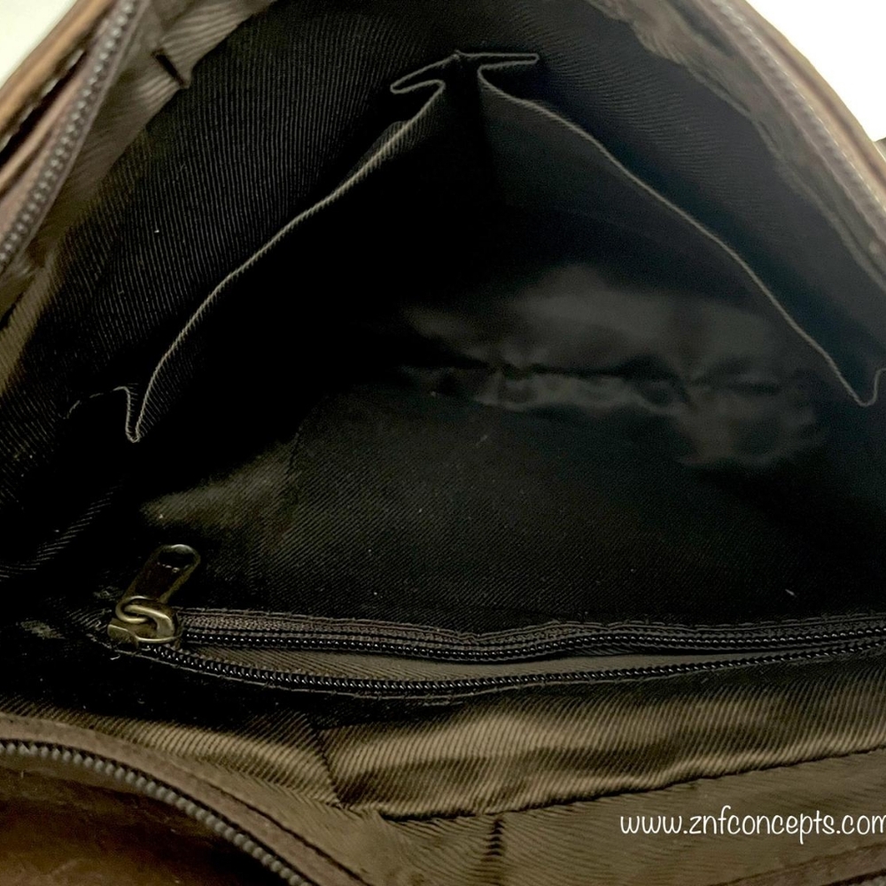 Genuine leather Sling bag coffee brown - Picture 7 of 9